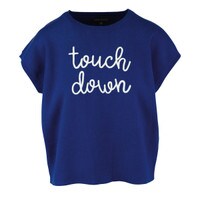 Women's short sleeve touch down royal blue sweater